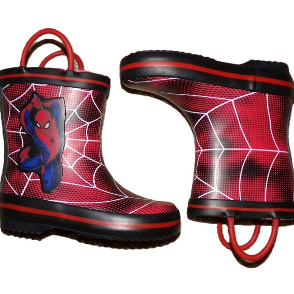 NEW MARVEL SPIDERMAN RAINBOOTS SZ 6 - Picture 2 of 5